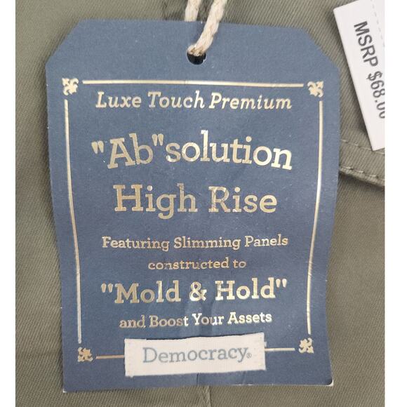 Democracy Shorts Women's 8 Olive Green Ab Solution High-Rise Elastic Waist NWT - Picture 6 of 6